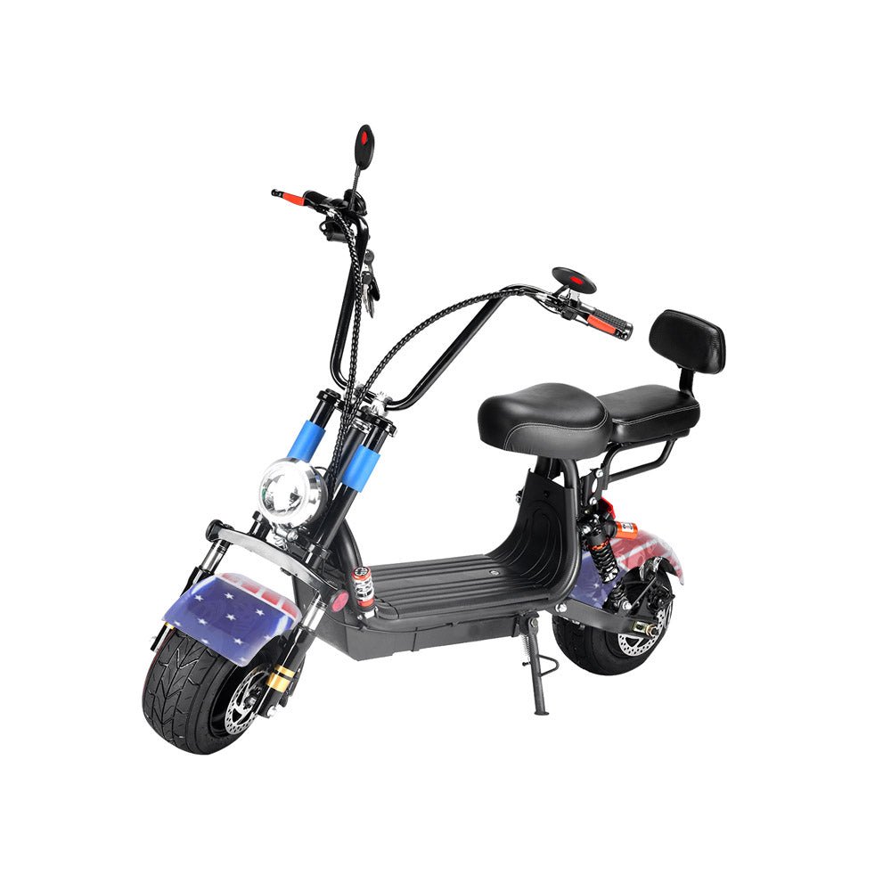 Small two seat big tires with BT two wheels adult  USA Flag Harley-style motorcycle