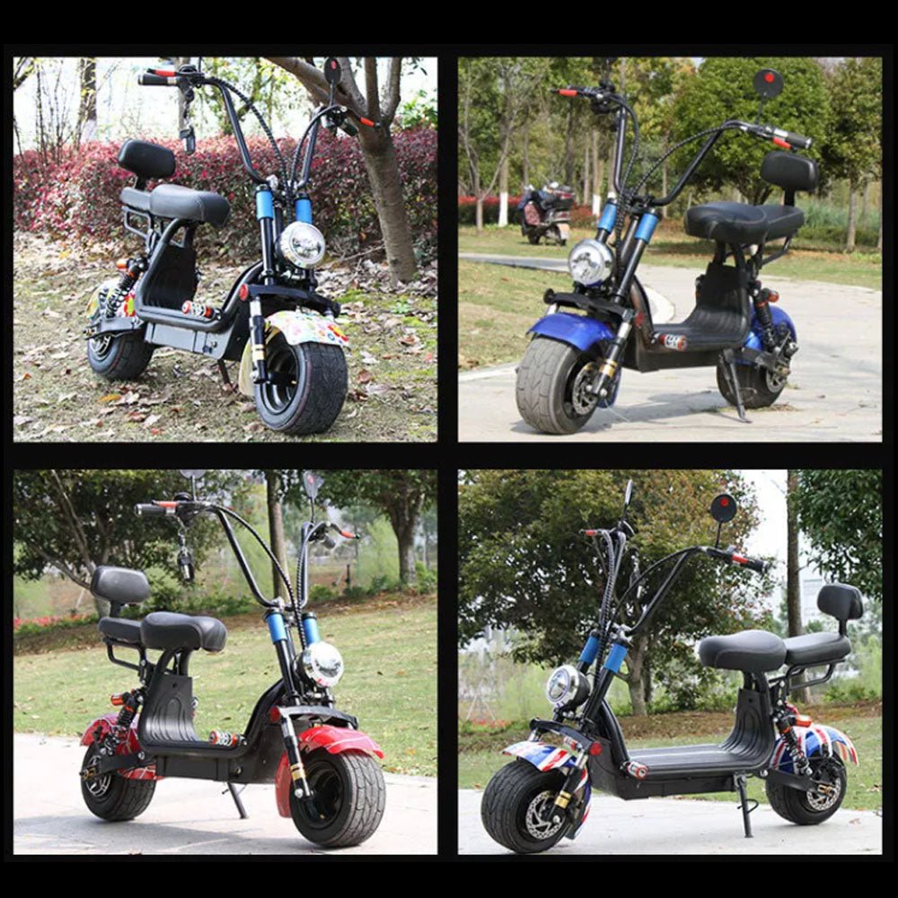 Small two seat big tires with BT two wheels adult  USA Flag Harley-style motorcycle