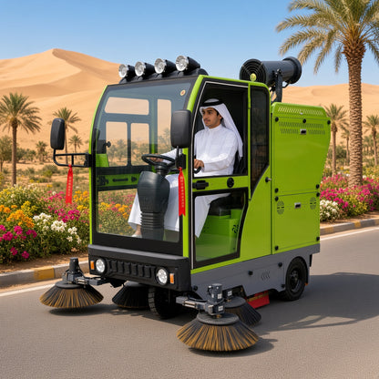 YX-22A Electric Street Sweeper 2200mm Sweeping Width 10000-15000㎡/h Efficiency 48V Drive High-Pressure Cleaning Intelligent Control