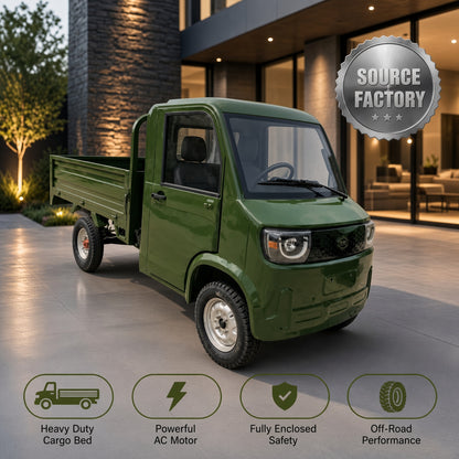 Ice Cream Pickup Electric Truck 60V/72V 2000W Motor 1000kg Load 1.8m Cargo Bed for Short-Distance Hauling