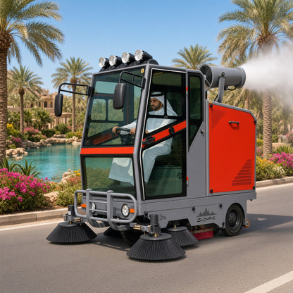 YX-G20E Electric Street Sweeper 2050mm Sweeping Width 9000-16000㎡/h Efficiency 48V Drive High-Pressure Pump Intelligent Control