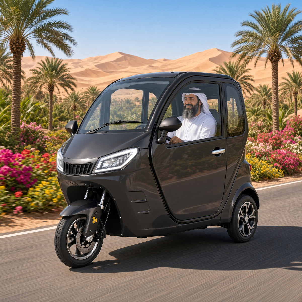 EV31 Electric Cabin Tricycle L2E 2.2kW Motor 60V Lead-Acid/NCM 50-60km Range 2-3 Seater 45km/h