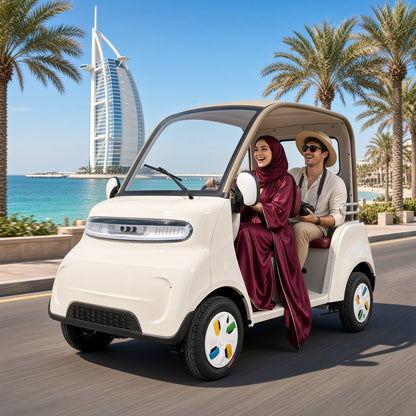 Leisure 4-Wheel Electric Car 800W Dual 18-Tube Controller 3-4 Seater Canopy 50-70km Range