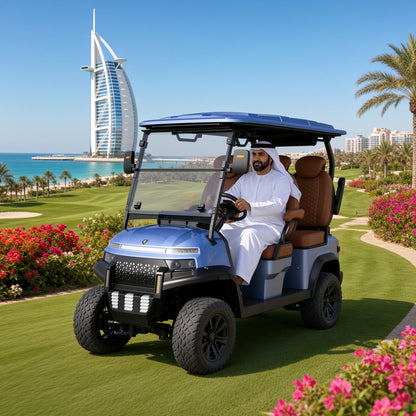 QL4 Electric Golf Sightseeing Cart 100km Range 26-45km/h Adjustable Speed 110V/220V Lithium Charging