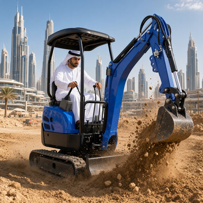 ME17 Mini Excavator 3-Cylinder Water-Cooled Diesel Engine Max Digging Depth 1800mm for Narrow Space Operations