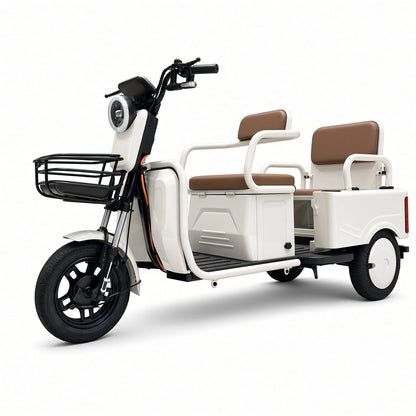 L6 Leisure Electric Tricycle 500W 48V/60V 700×700mm Cargo Box Foldable Seat 175kg Rated L