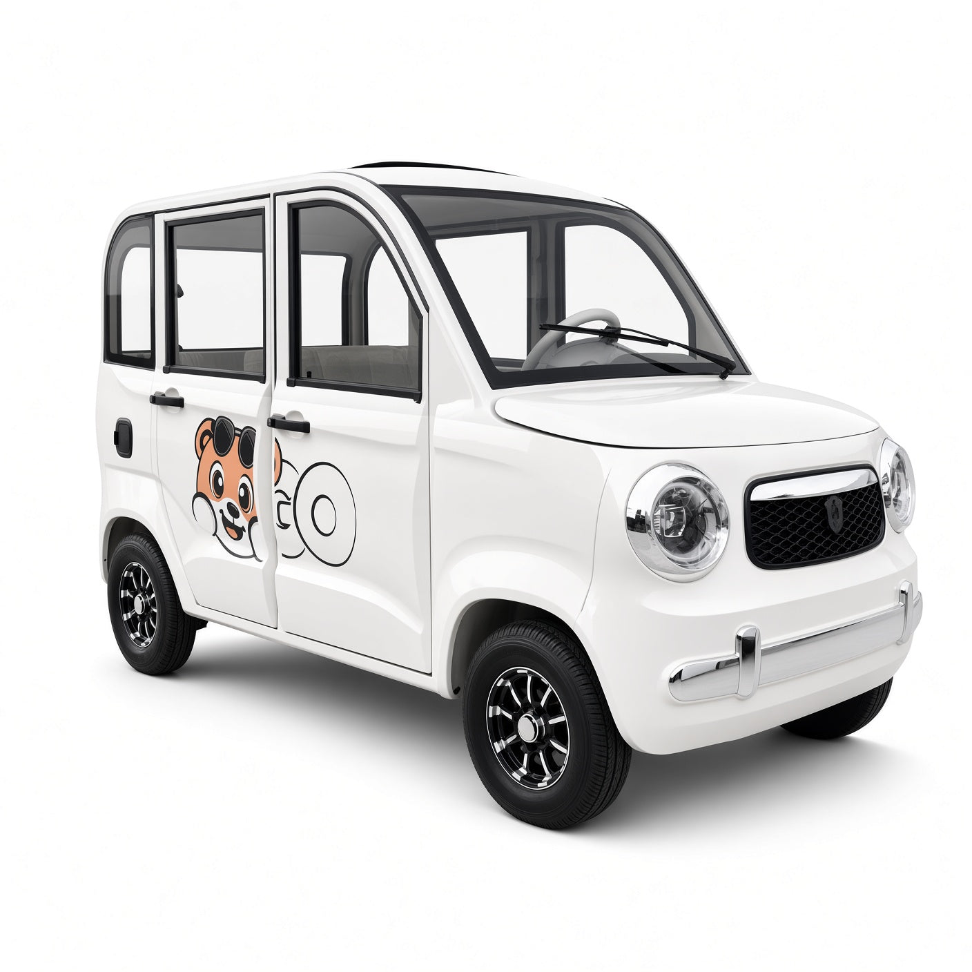 C4 4-Door 4-Seater Electric Mini Car 48V/60V 1000W Motor Separate Seats for Community Travel