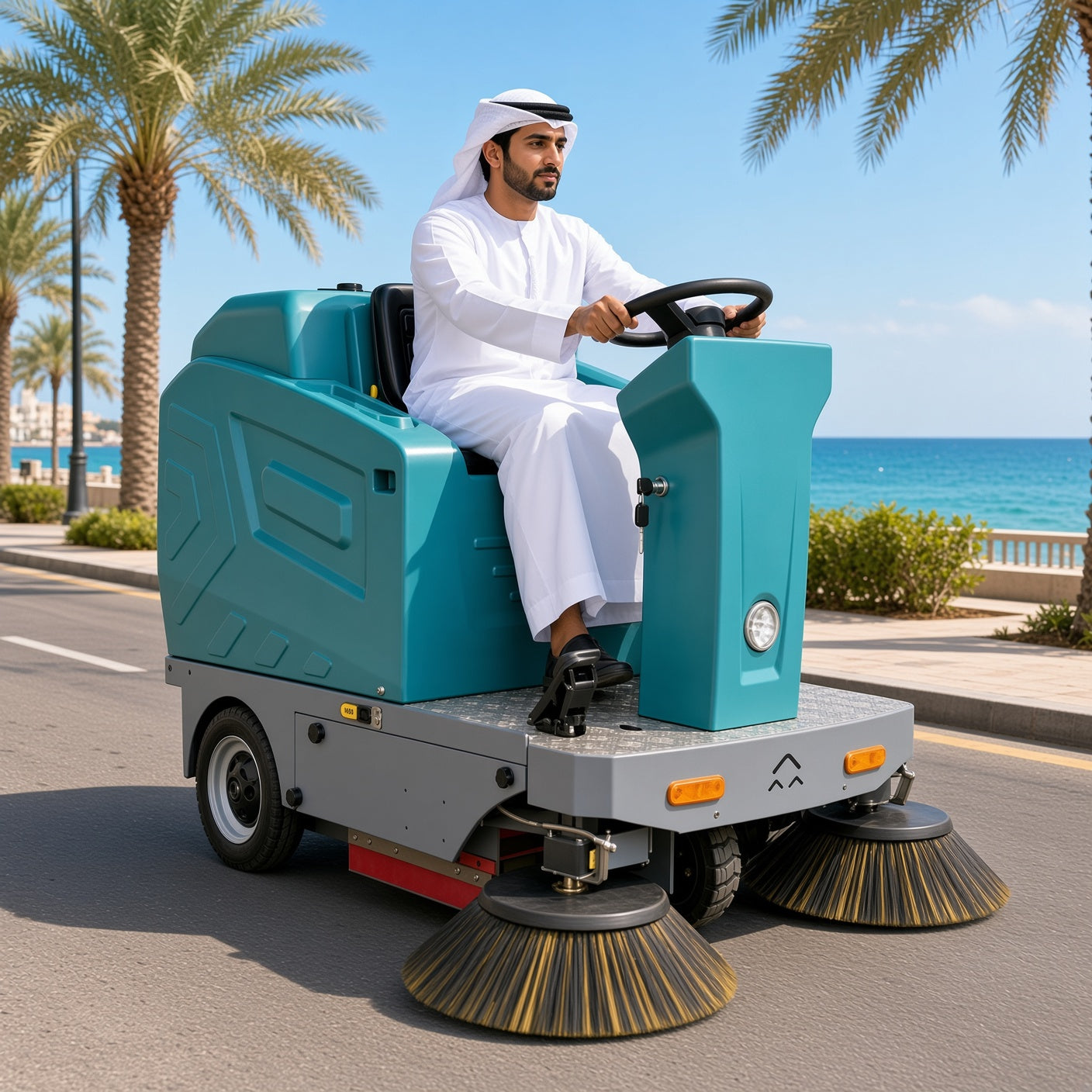 YX-1360A Electric Street Sweeper 1360mm Sweeping Width 8000㎡/h Efficiency 48V Drive Intelligent Control