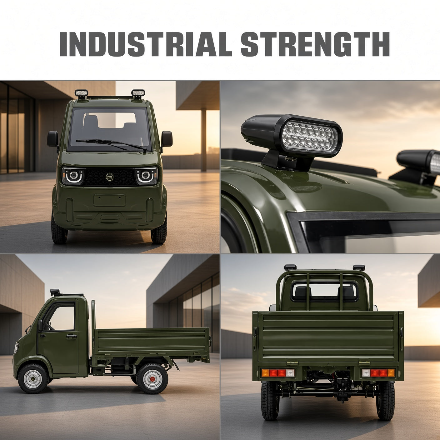 Ice Cream Pickup Electric Truck 60V/72V 2000W Motor 1000kg Load 1.8m Cargo Bed for Short-Distance Hauling