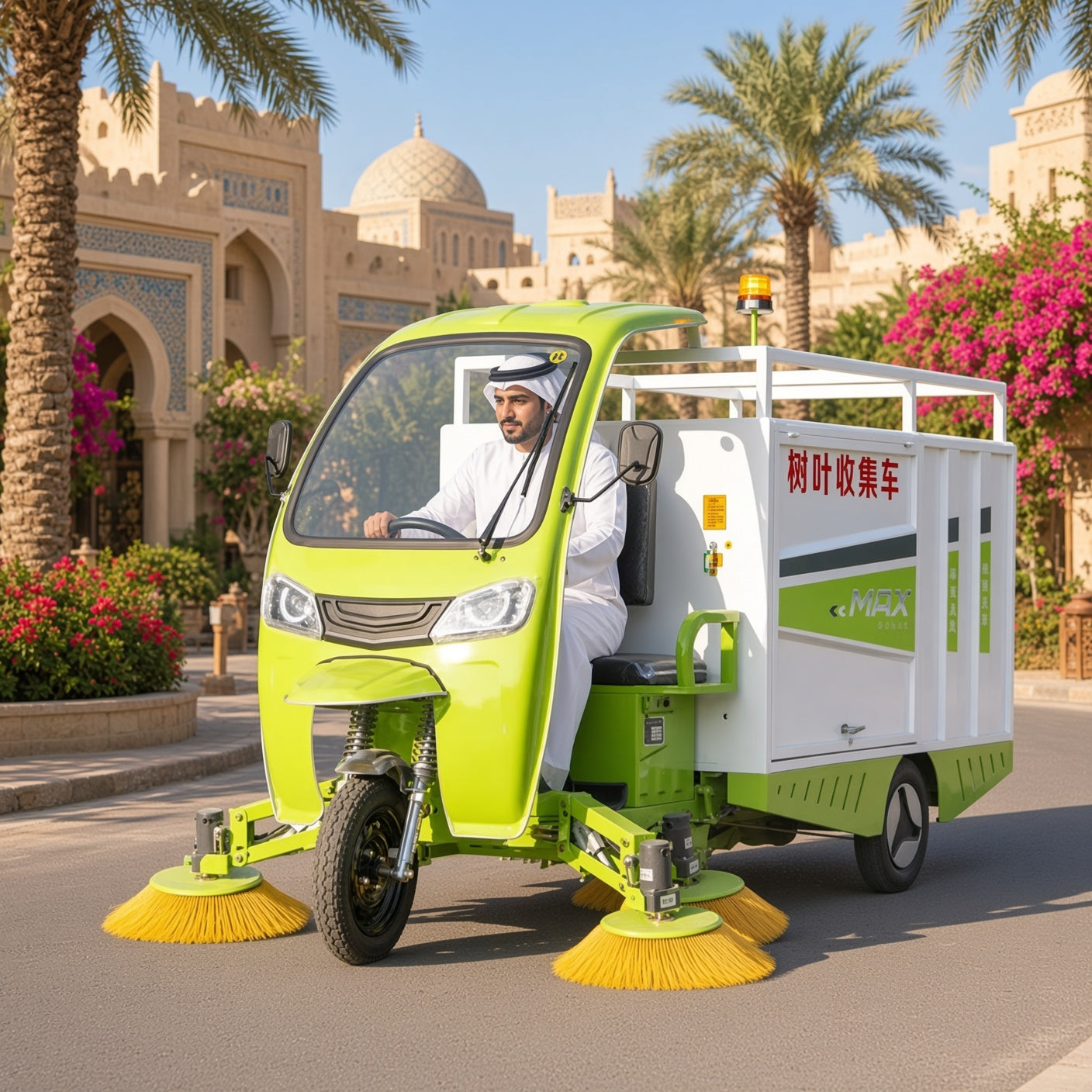 4-Brush 1-Suction Leaf Collection Vehicle 2000mm Sweeping Width 20000-35000㎡/h Efficiency 48V-60V Drive Intelligent Control