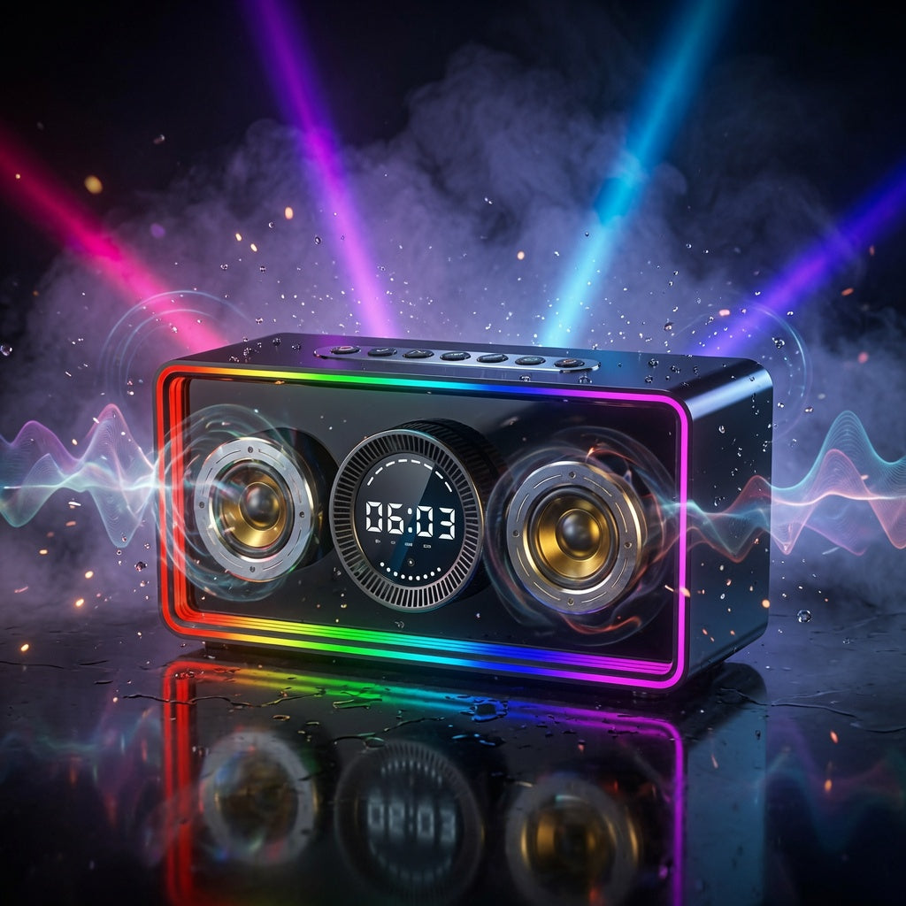 FT-K10-2.1-BT K10 2.1 Channel Bluetooth Speaker 40W High Power Built-in 8000mAh Battery Portable Mini Speaker with RGB Light Bluetooth 5.3 4-Hour Playback