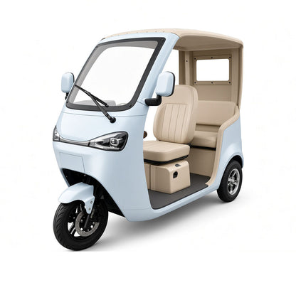 OP1200DZK Electric Cabin Tricycle L2E 60V 45Ah 70km Range 40km/h 2-Seater EEC