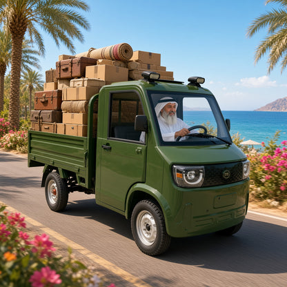 Ice Cream Pickup Electric Truck 60V/72V 2000W Motor 1000kg Load 1.8m Cargo Bed for Short-Distance Hauling