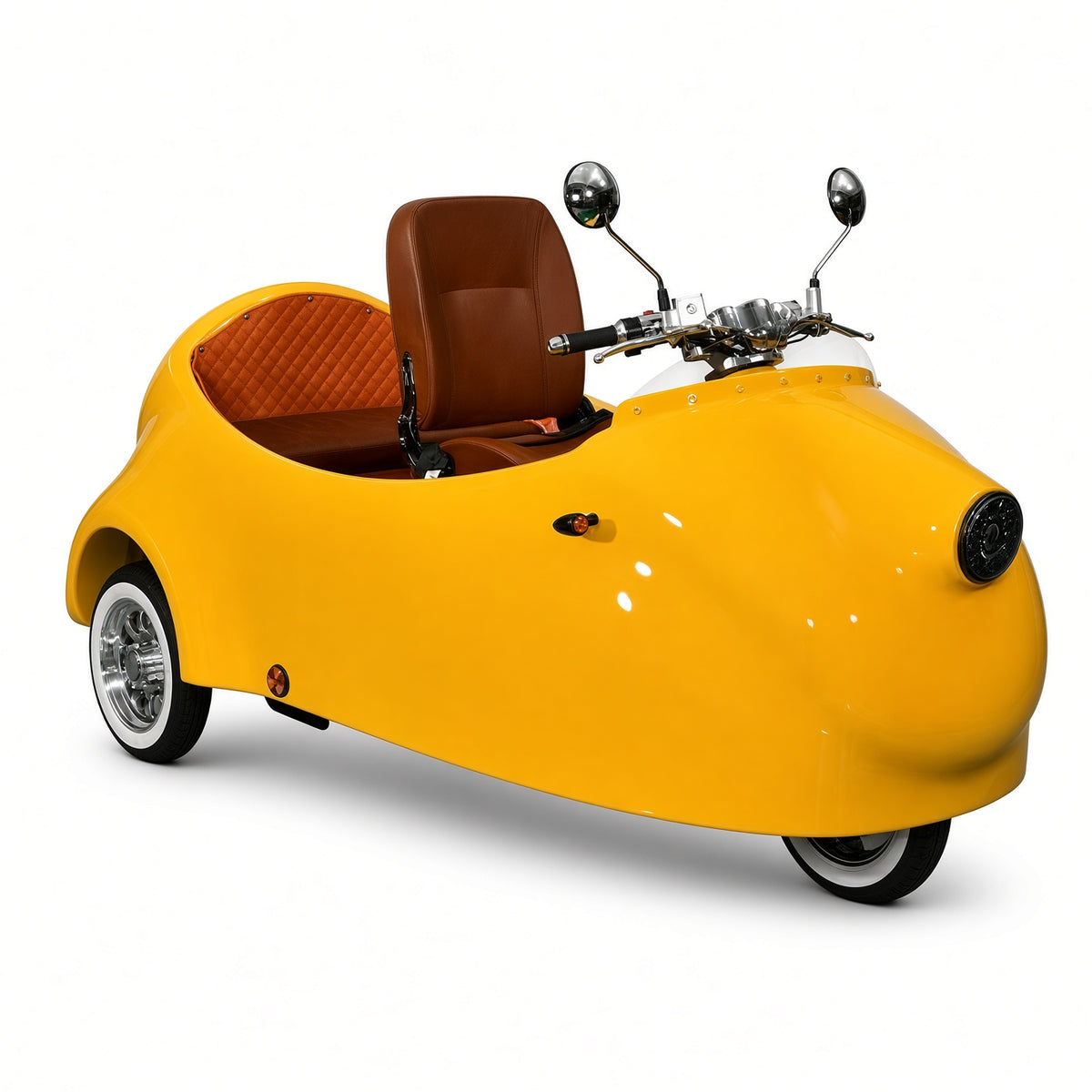UNICORN Electric Sidecar Trike 60V 2kW Motor 100km Range 25-45km/h 2-Seater Leather Seats