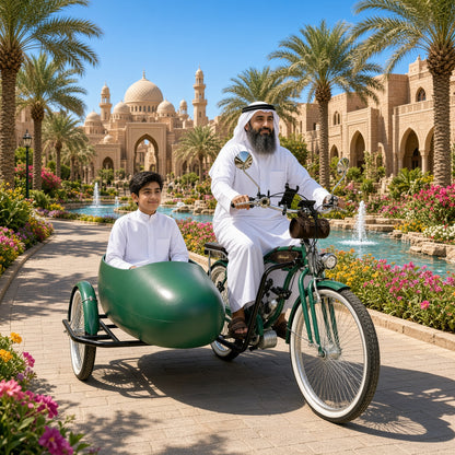 MULTIFUNCTIONAL SIDECAR Tricycle Bike 26 Inch 7-Speed 300kg Load Alloy Steel Rigid Frame for Road