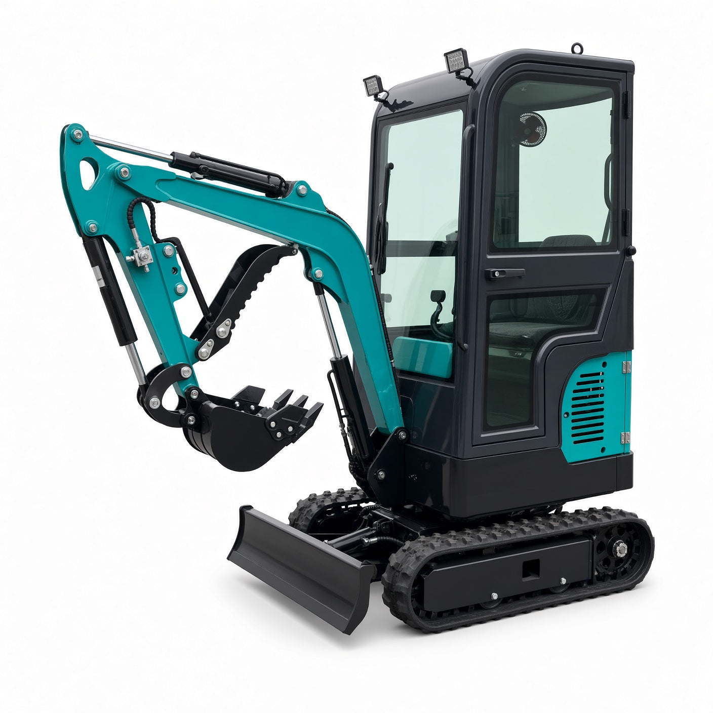QH12-3 Mini Excavator With driver's cab Diesel Engine Max Digging Depth 1700mm for Narrow Space Operations