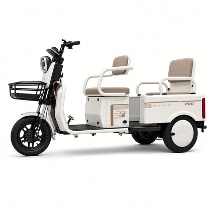 L6 Leisure Electric Tricycle 500W 48V/60V 700×700mm Cargo Box Foldable Seat 175kg Rated L