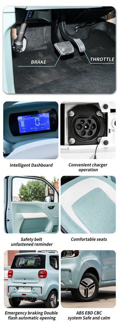 JM-7001 Electric Mini Car L7E 13kW Motor 11.52kWh LFP 145km Range 4-Seater 88km/h