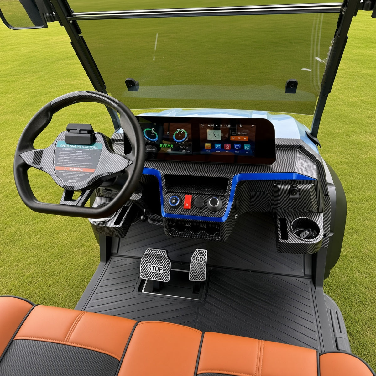 QL4 Electric Golf Sightseeing Cart 100km Range 26-45km/h Adjustable Speed 110V/220V Lithium Charging