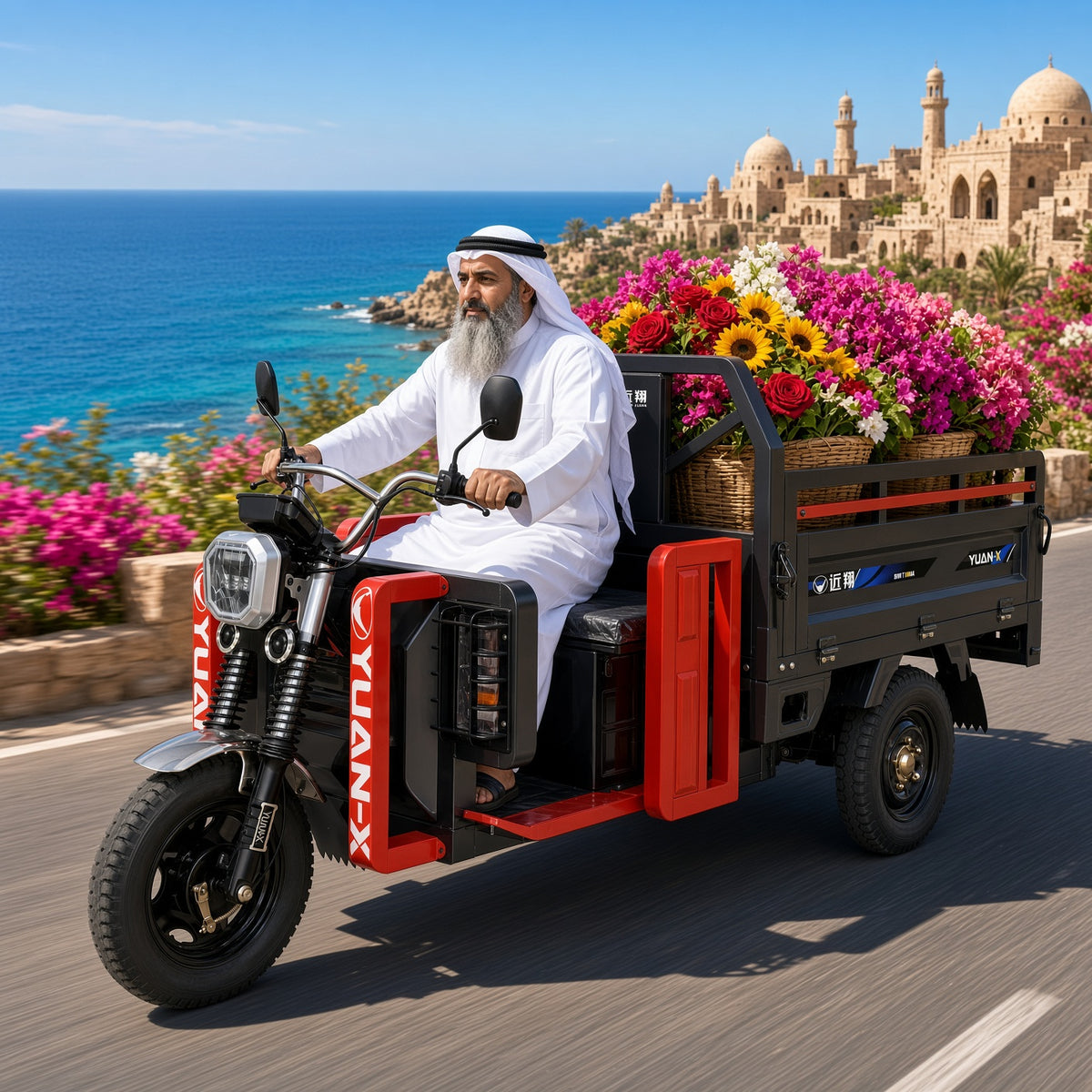 F4-160 Electric Cargo Tricycle 1.6m 1500W 60V/72V 600kg Rated Load 1000kg Max Load
