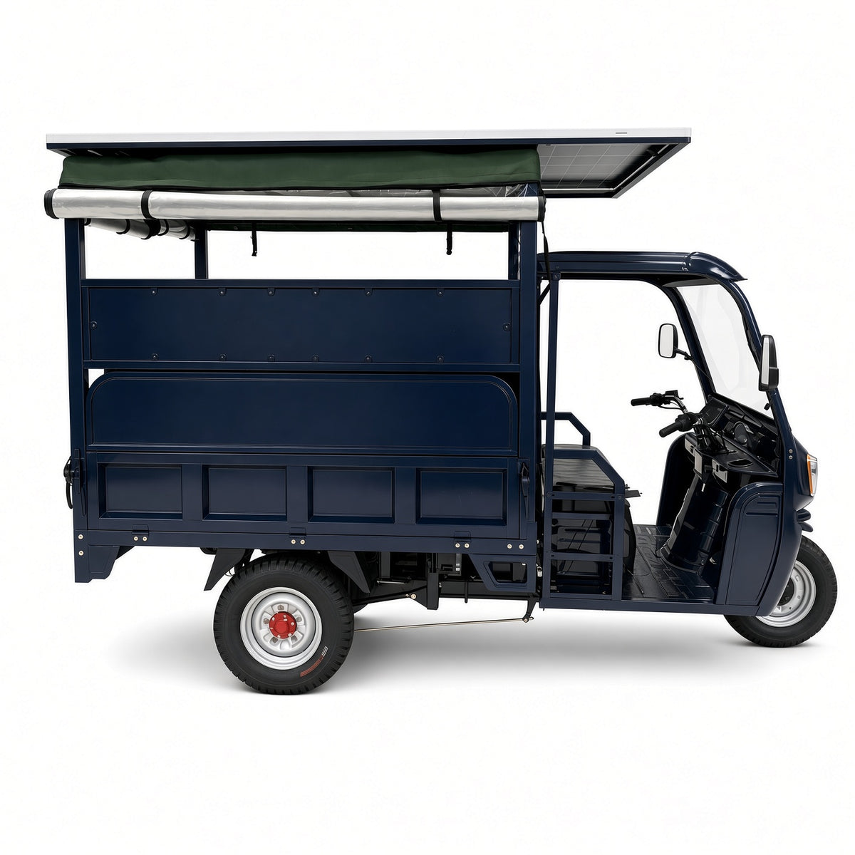 H1-180 Passenger-Cargo Electric Tricycle 1.8m 1800W Flat-Wire Motor 720W Solar 800kg Rated Load