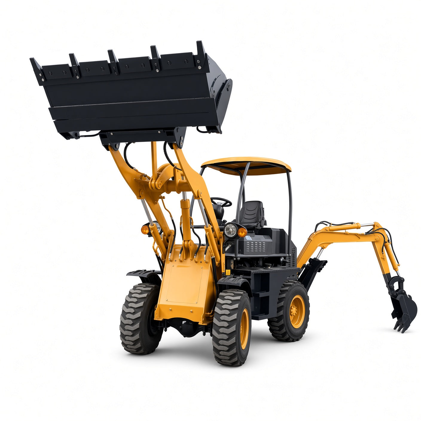 ME20 Backhoe Loader Laidong 385 Diesel Engine 500kg Load Capacity 200dm³ Hopper for Multi-Scenario Op