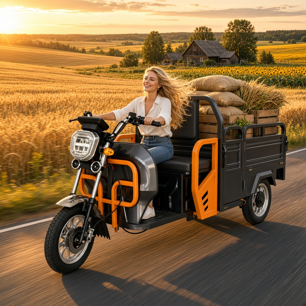 X6-120 Folding Electric Tricycle 1.2m 800W 48V/60V 225kg Rated Load 300kg Max Load