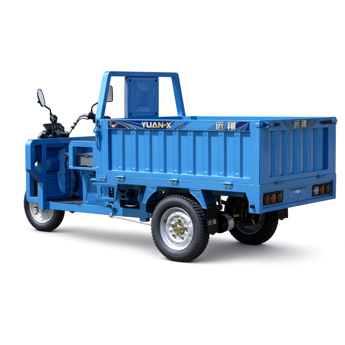 F10-160 Zhanjiang Electric Cargo Tricycle 1.6m 1200W PMSM Motor 60V/72V 475kg Rated Load