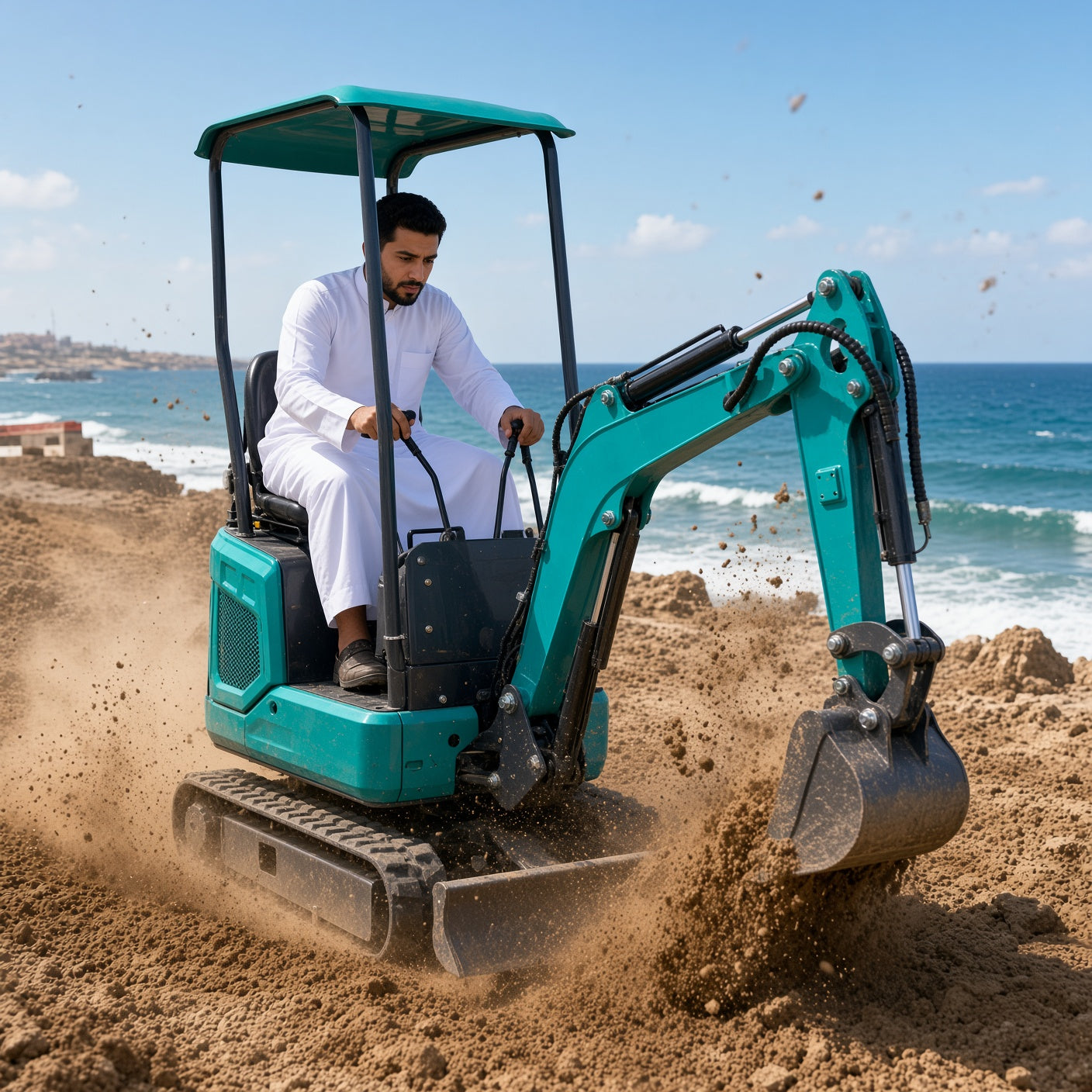 ME08 Mini Excavator Diesel Engine Max Digging Depth 1300mm for Narrow Space Operations