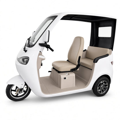 OP1200DZK Electric Cabin Tricycle L2E 60V 45Ah 70km Range 40km/h 2-Seater EEC