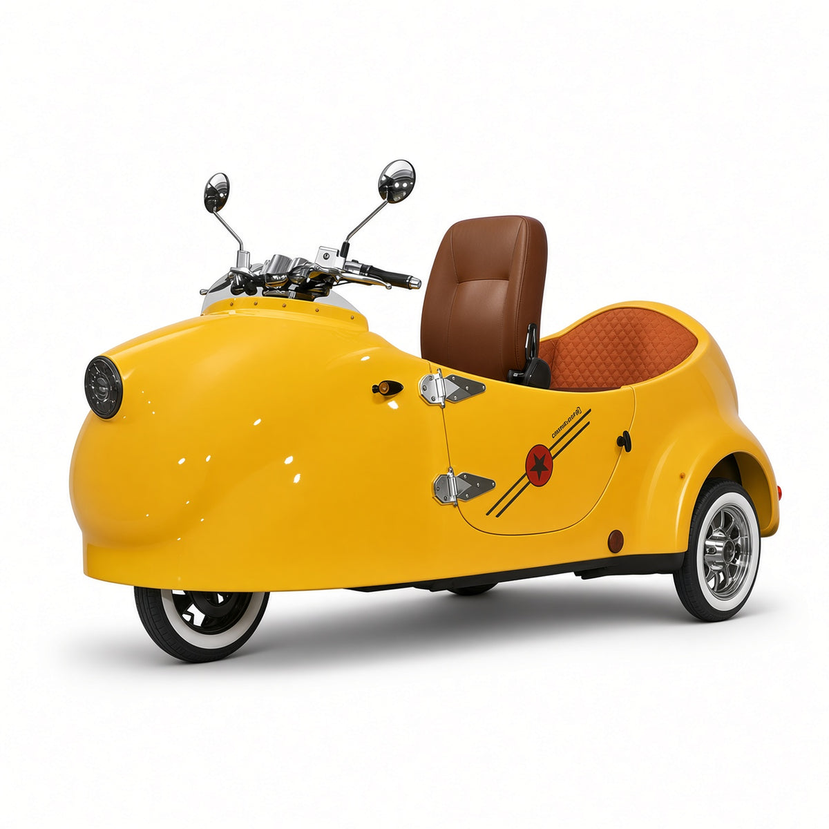 UNICORN Electric Sidecar Trike 60V 2kW Motor 100km Range 25-45km/h 2-Seater Leather Seats