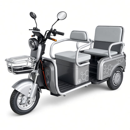 L3 Leisure Electric Tricycle 500W 48V/60V 700×800mm Cargo Box Wide Foldable Seat 175kg Rated Load