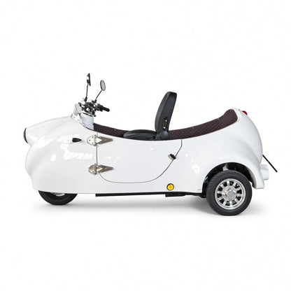 UNICORN Electric Sidecar Trike 60V 2kW Motor 100km Range 25-45km/h 2-Seater Leather Seats