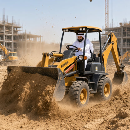 ME20 Backhoe Loader Laidong 385 Diesel Engine 500kg Load Capacity 200dm³ Hopper for Multi-Scenario Op
