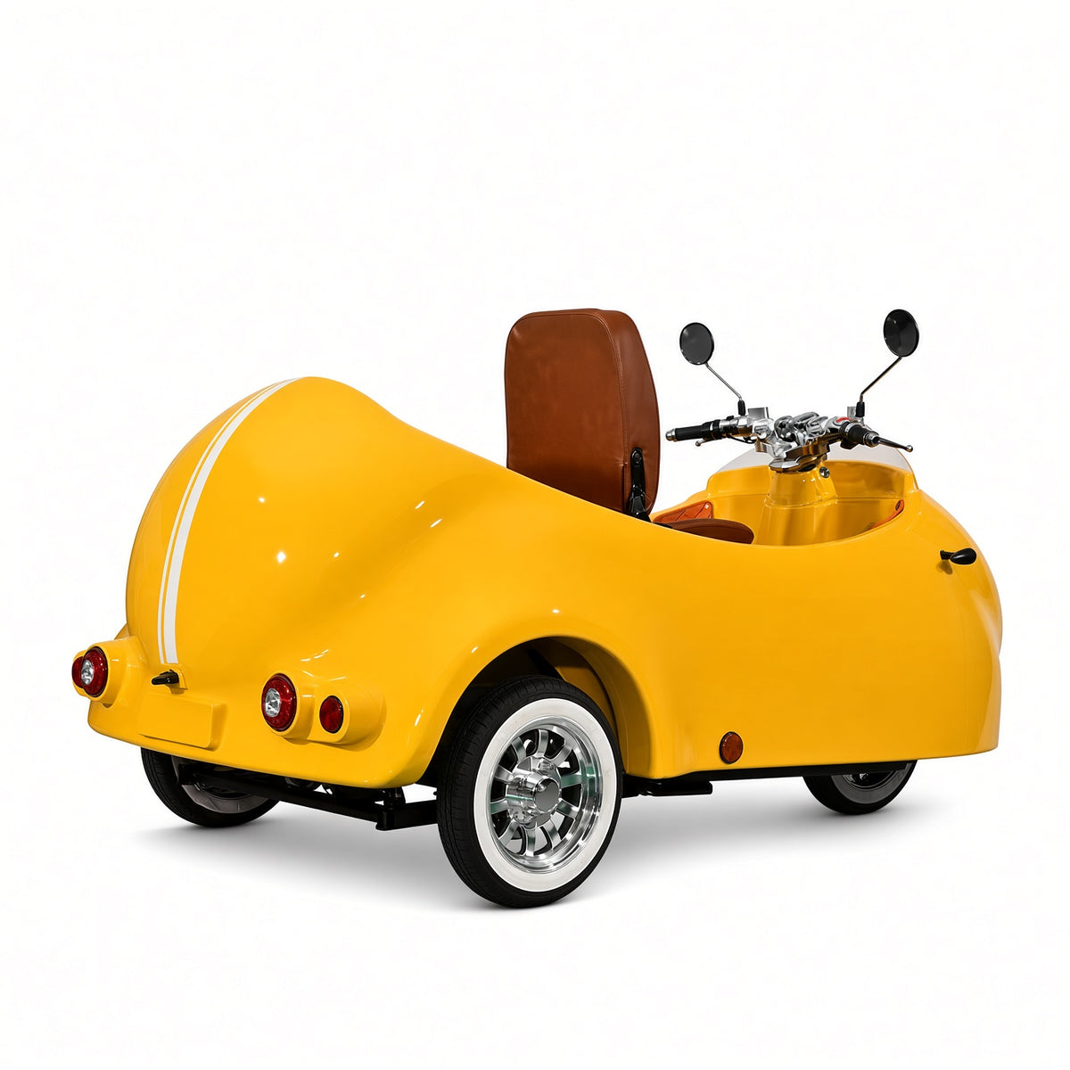 UNICORN Electric Sidecar Trike 60V 2kW Motor 100km Range 25-45km/h 2-Seater Leather Seats