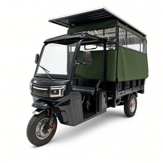 H1-180 Passenger-Cargo Electric Tricycle 1.8m 1800W Flat-Wire Motor 720W Solar 800kg Rated Load