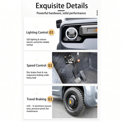 A41 Electric Cargo Truck L6E 72V 106Ah Lithium 3kW Motor 70-85km Range 25/45km/h