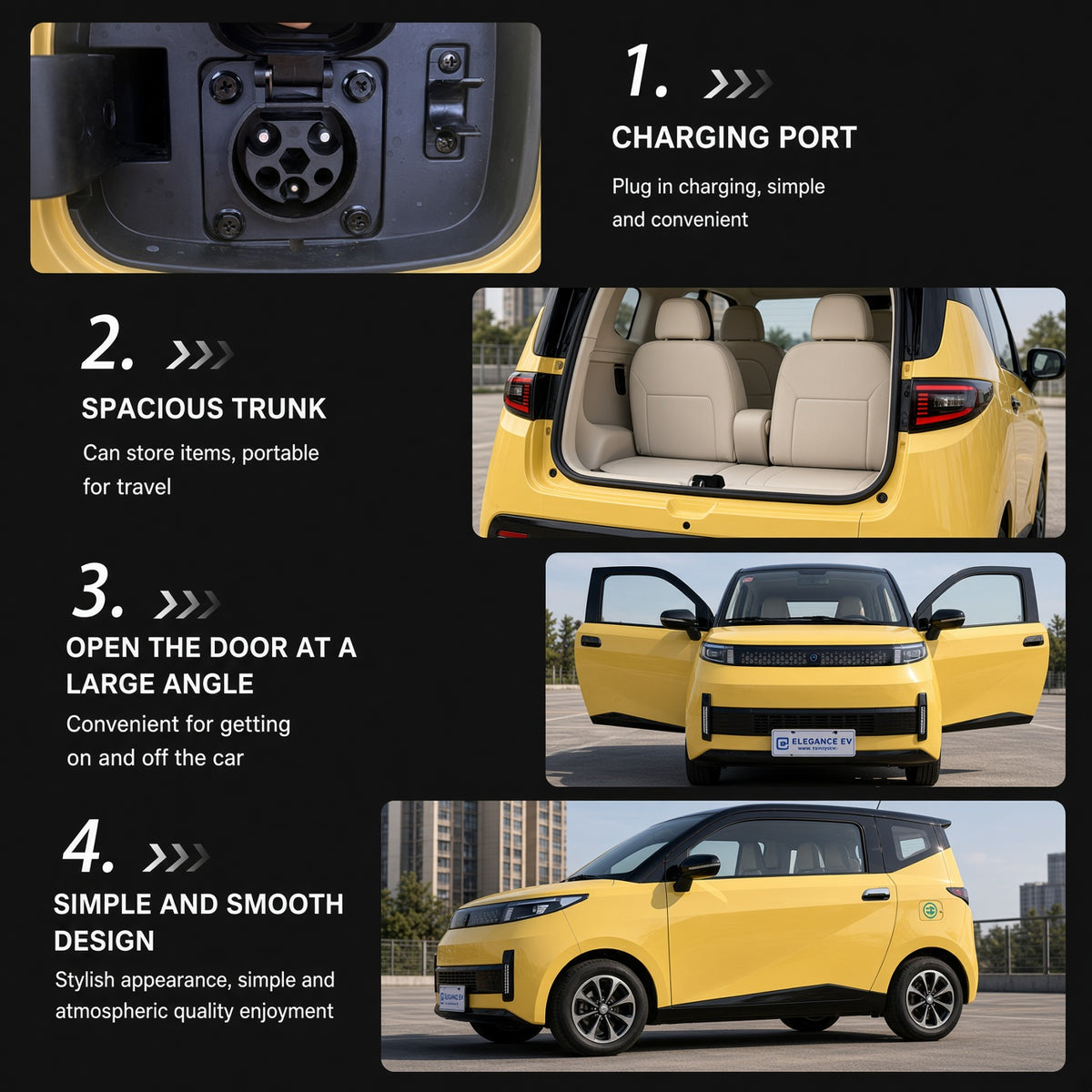 EV2 KQ20 Electric Mini Car L6E 5kW Motor 72V 100Ah Lithium 110km Range 2-Seater 45km/h