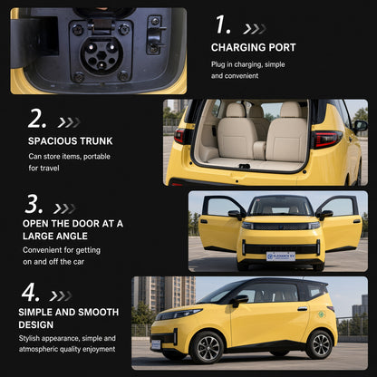 EV2 KQ20 Electric Mini Car L6E 5kW Motor 72V 100Ah Lithium 110km Range 2-Seater 45km/h