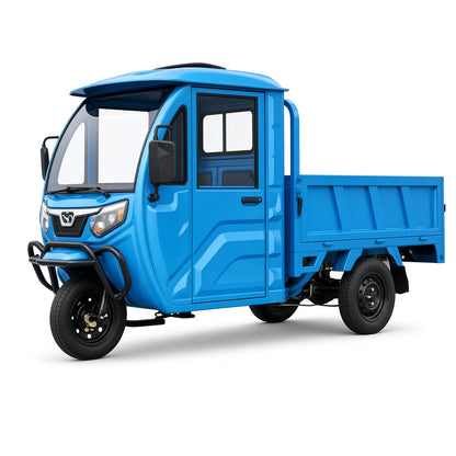 Q8 Enclosed Electric Cargo Tricycle 600-800kg Load 70-90km Range 30-50km/h 2-Seater