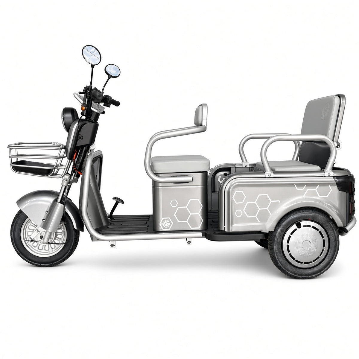 L3 Leisure Electric Tricycle 500W 48V/60V 700×800mm Cargo Box Wide Foldable Seat 175kg Rated Load