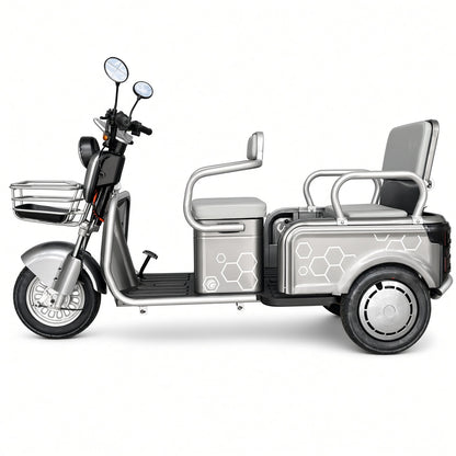 L3 Leisure Electric Tricycle 500W 48V/60V 700×800mm Cargo Box Wide Foldable Seat 175kg Rated Load