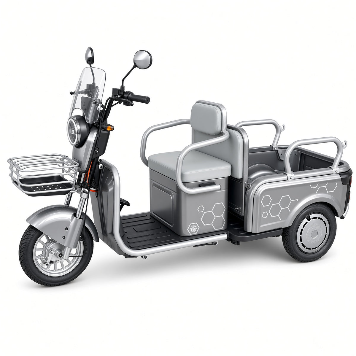 L3 Leisure Electric Tricycle 500W 48V/60V 700×800mm Cargo Box Wide Foldable Seat 175kg Rated Load