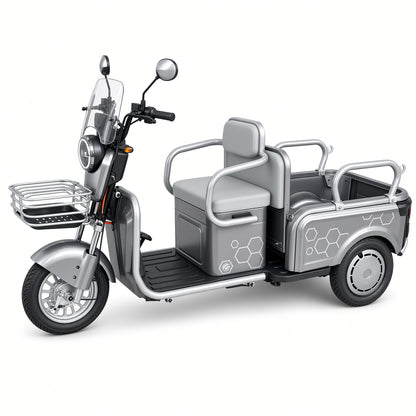 L3 Leisure Electric Tricycle 500W 48V/60V 700×800mm Cargo Box Wide Foldable Seat 175kg Rated Load