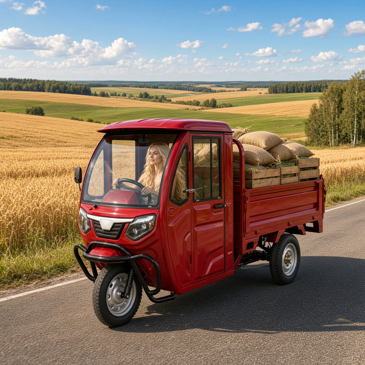 B2-160 Qihang Cabin Electric Cargo Tricycle 1.6m 1200W 60V/72V 500kg Rated Load