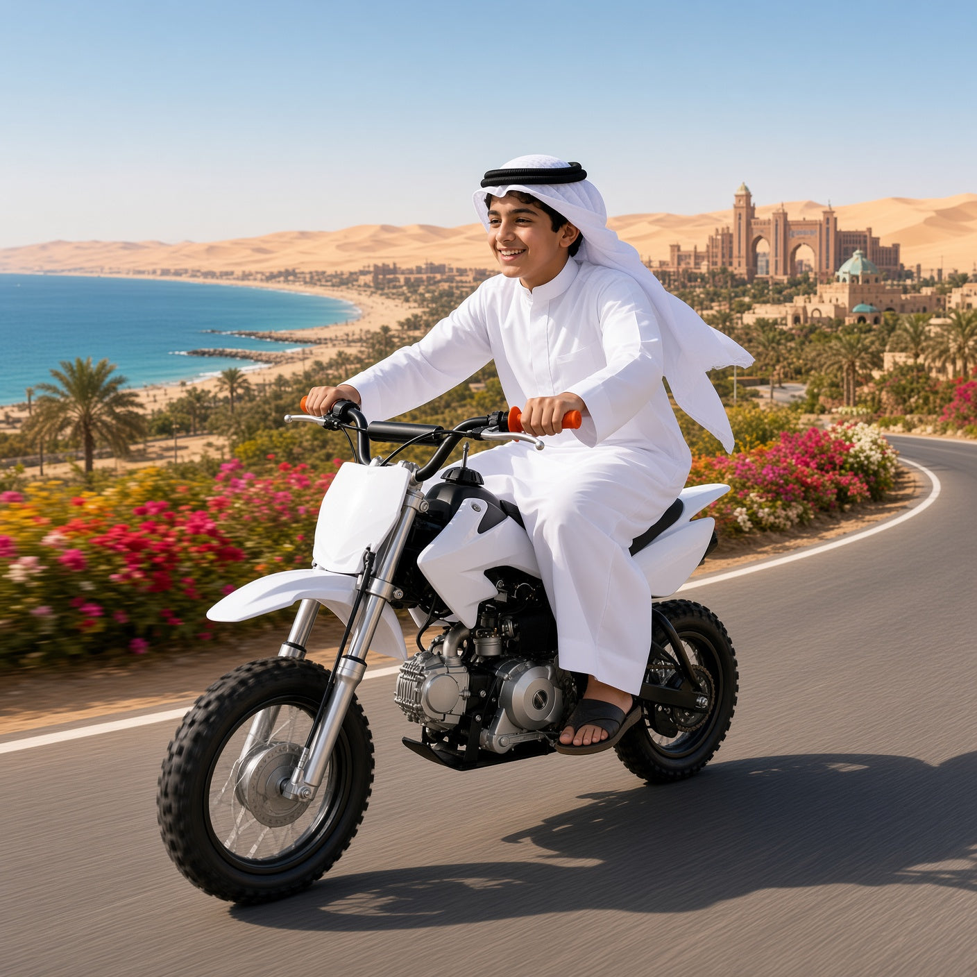 MS02 72cc Dirt Bike 72cc 4-Stroke 50km/h Top Speed Hydraulic Disc Brake Electric Start for Youth