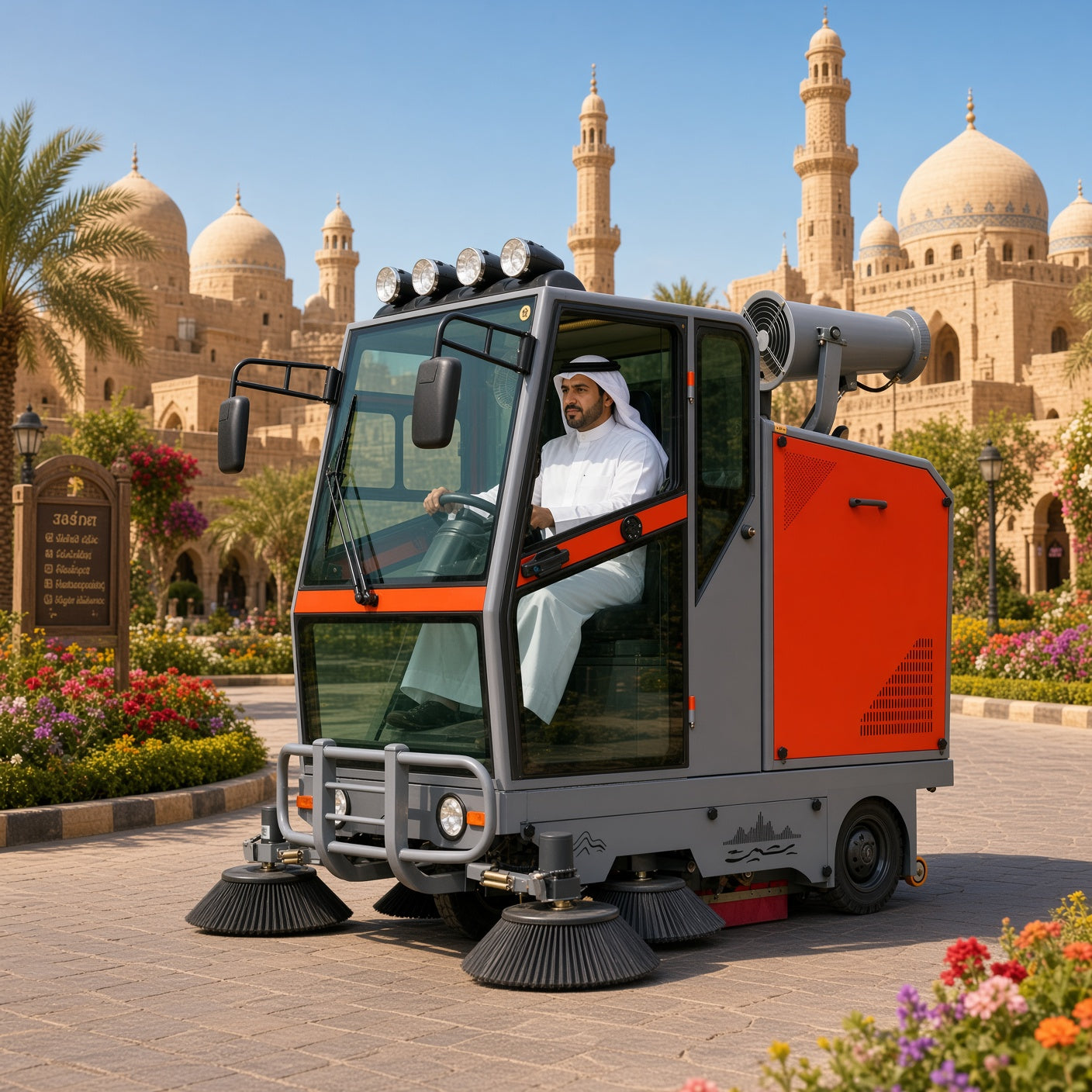 YX-G20E Electric Street Sweeper 2050mm Sweeping Width 9000-16000㎡/h Efficiency 48V Drive High-Pressure Pump Intelligent Control