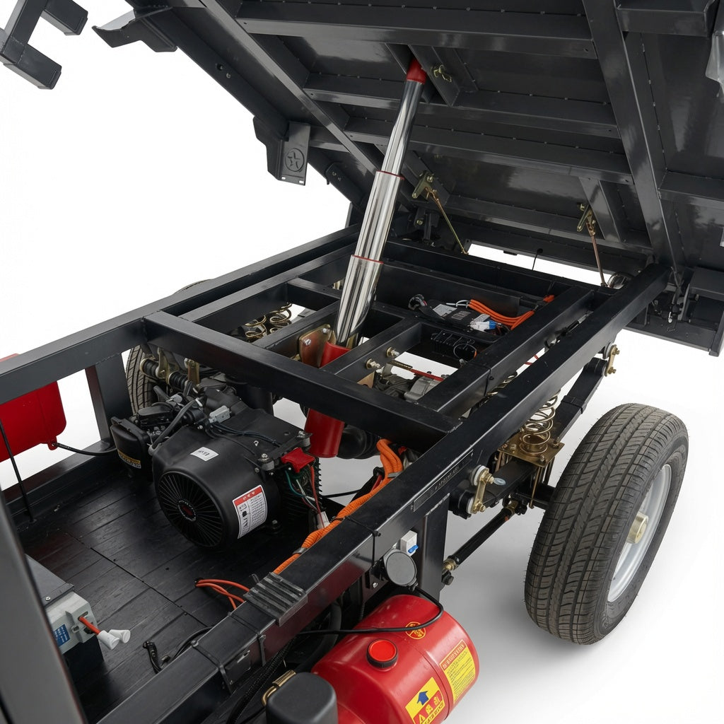 Long Cat Mini Truck Electric Dump Cargo Vehicle 2000W 4000W AC Motor Automatic Dumping Function Full Floating Rear Axle Steel Wire Tires Multimedia Display