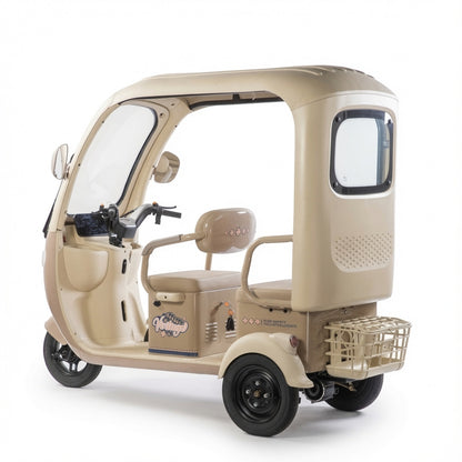 CHUANQI  Electric Three Wheel Sightseeing Vehicle 30H Differential Motor 60V 72V Battery Three Speed Gear Digital LCD Display Tempered Glass Electric Wiper Mobility Vehicle