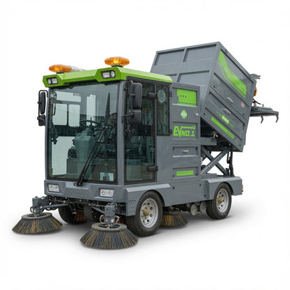 YX-6C Electric Road Sweeper Cleaning Vehicle 60V5000W Vacuum Sweeper Street Cleaning Machine Large Capacity Garbage Bin Water Spraying System New Energy Sanitation Equipment
